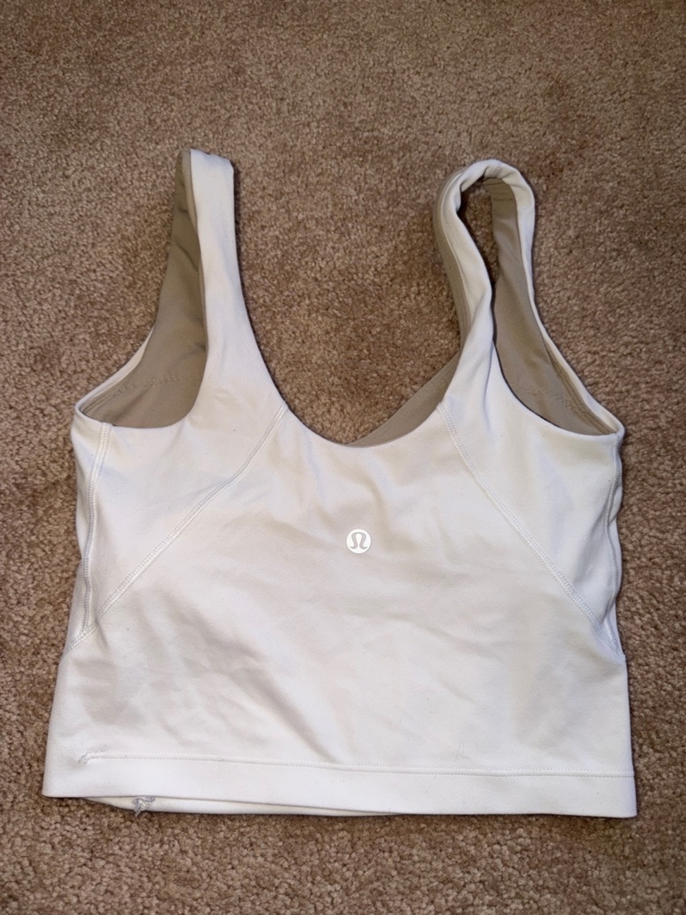 lululemon athletica Cream Longline Sports Bra Tank